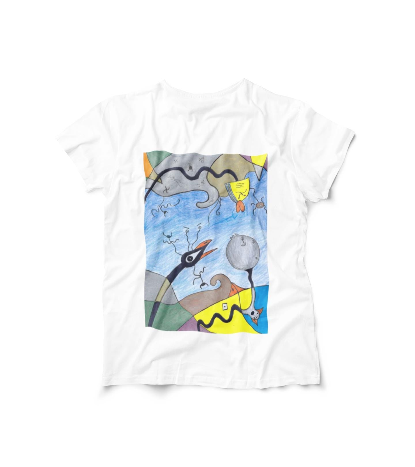 Joan Miro Birds | Abstract Surreal T-shirt | Birds and Bees | Hand Drawn | U.K. Artist
