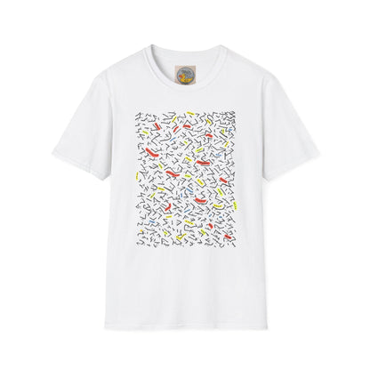 Abstract Scribble Art T-Shirt | Hand Drawn Line Art Print, UK Artist Tee