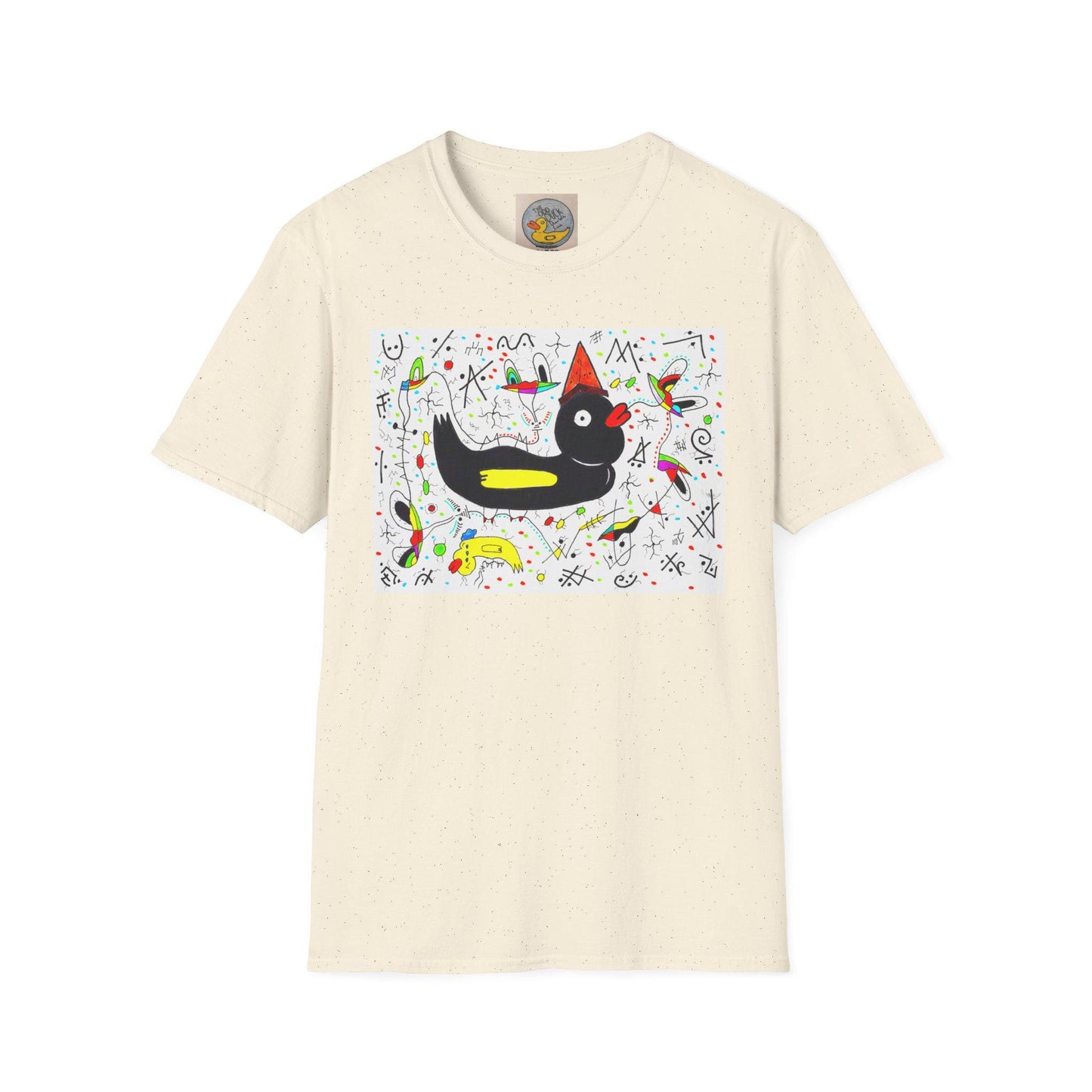 Black Duck Surreal Art Tee | Joan Miro Style Mental Health Awareness Shirt