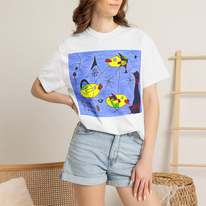 Joan Miró-inspired Ducks Artwork T-shirt | Abstract Surrealist Duck Design