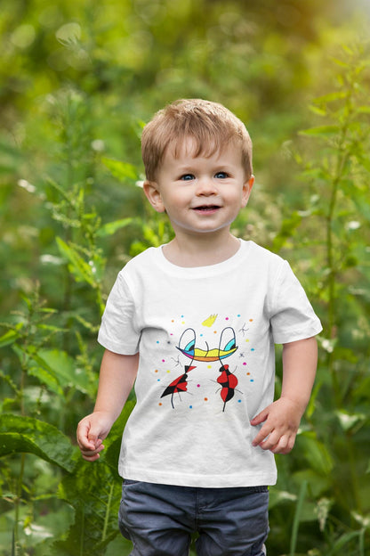 Flamenco Duck T-Shirt | Joan Miró Style Abstract Art, Hand Drawn Tee