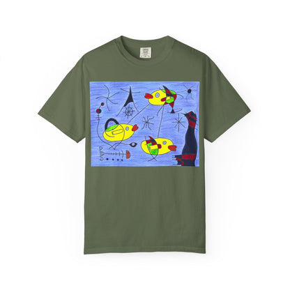 Joan Miró-inspired Ducks Artwork T-shirt | Abstract Surrealist Duck Design