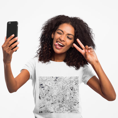 Art Is Therapy Scribbles bipolar abstract linework surreal T-Shirt | U.K Artist Hand Drawn