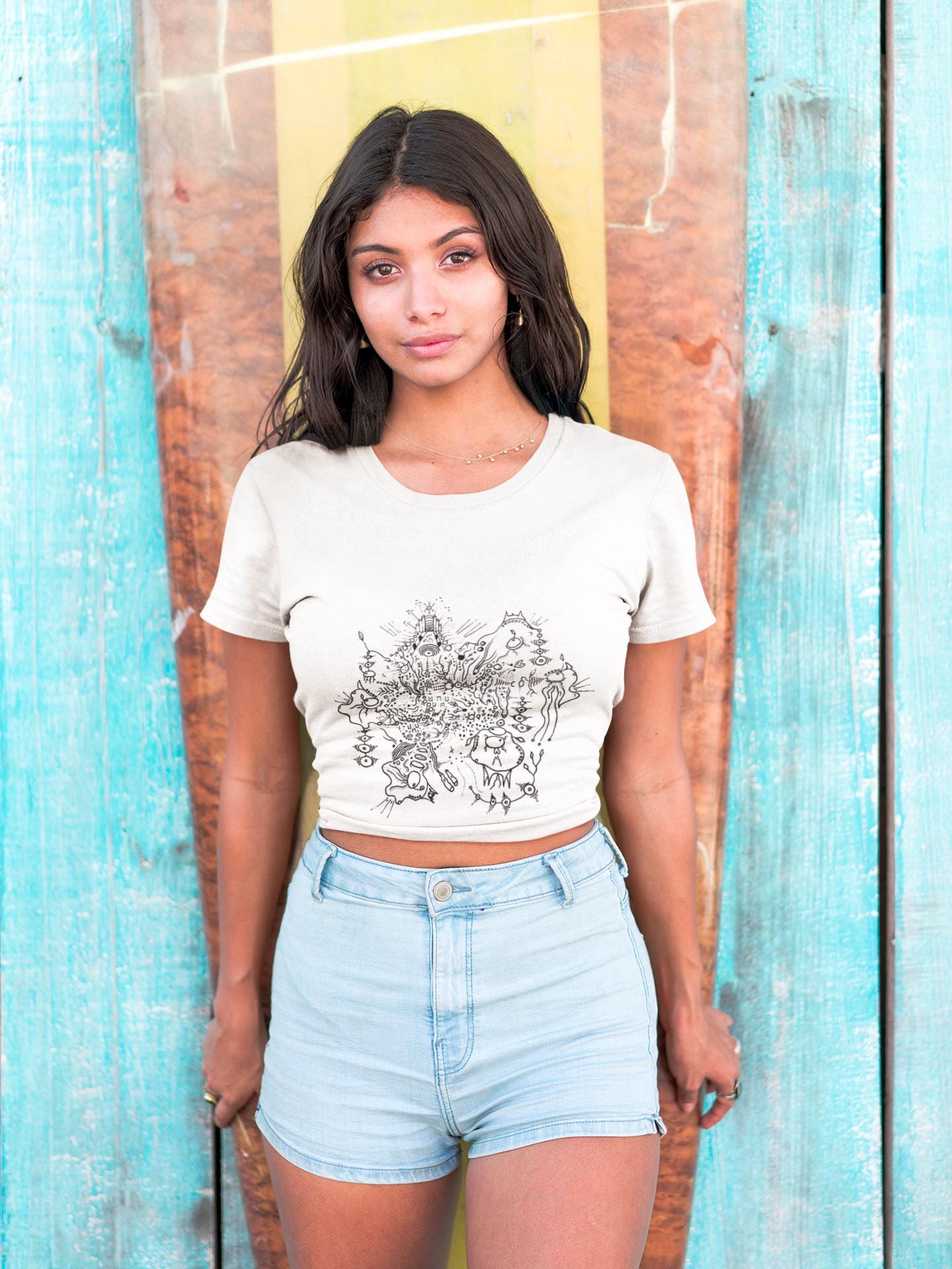 Abstract Ganesh Linework Print Tee | Hindu Surrealist Art, UK Artist