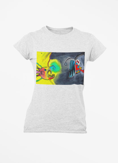 Dueling Angler fish | Bioluminescence Deep Ocean | Scary Fish | Hand Drawn | U.K. Artist
