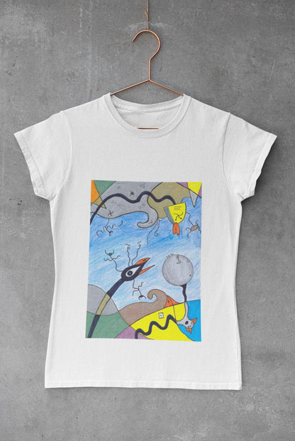 Joan Miro Birds | Abstract Surreal T-shirt | Birds and Bees | Hand Drawn | U.K. Artist