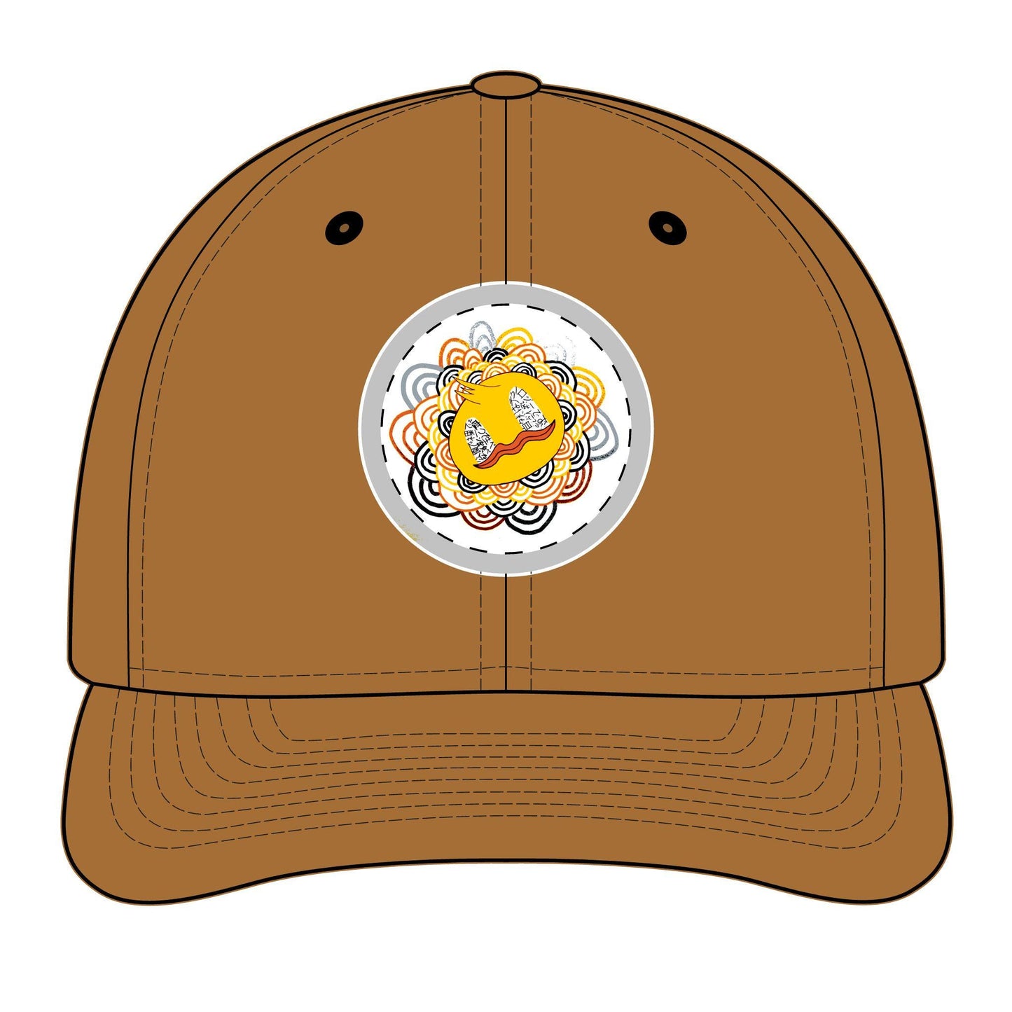 TheOddDuckBar Mascot Embroidered Trucker Cap | Mandala Logo Snapback Hat