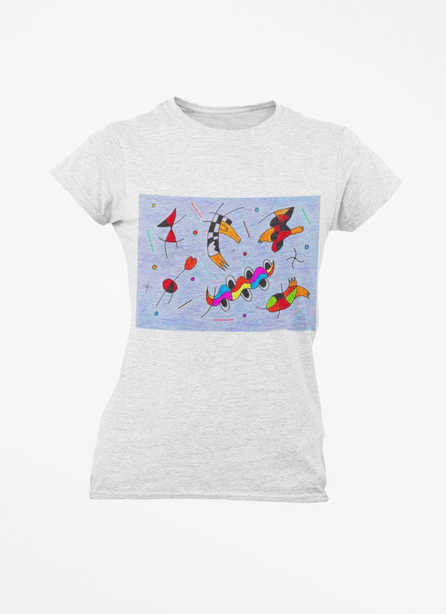 Joan Miró Inspired Abstract Ducks T-Shirt | Colorful Surreal Figurative Design