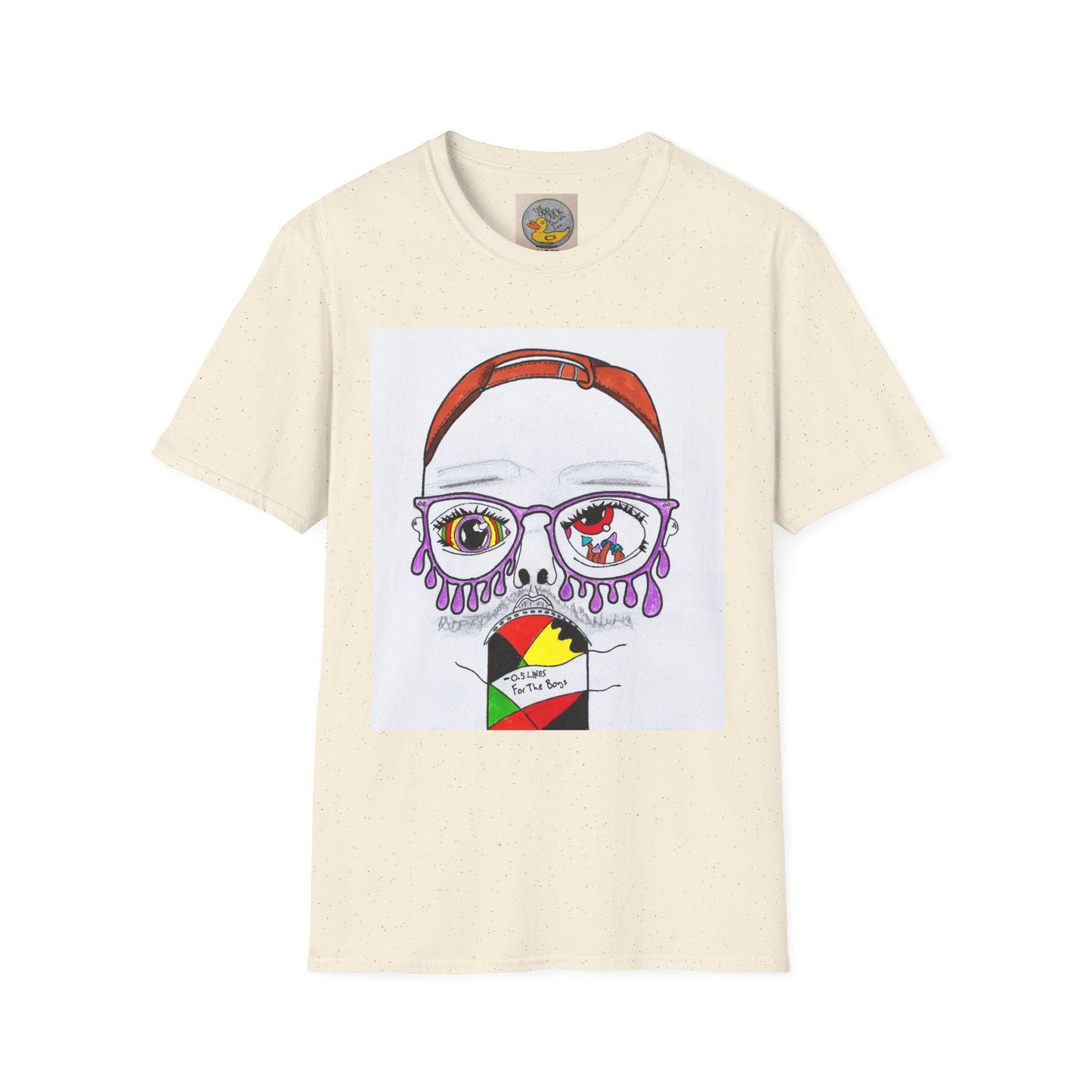 Trippy Psychedelic Abstract Josh Portrait T-Shirt | Purple Eyes, Glasses