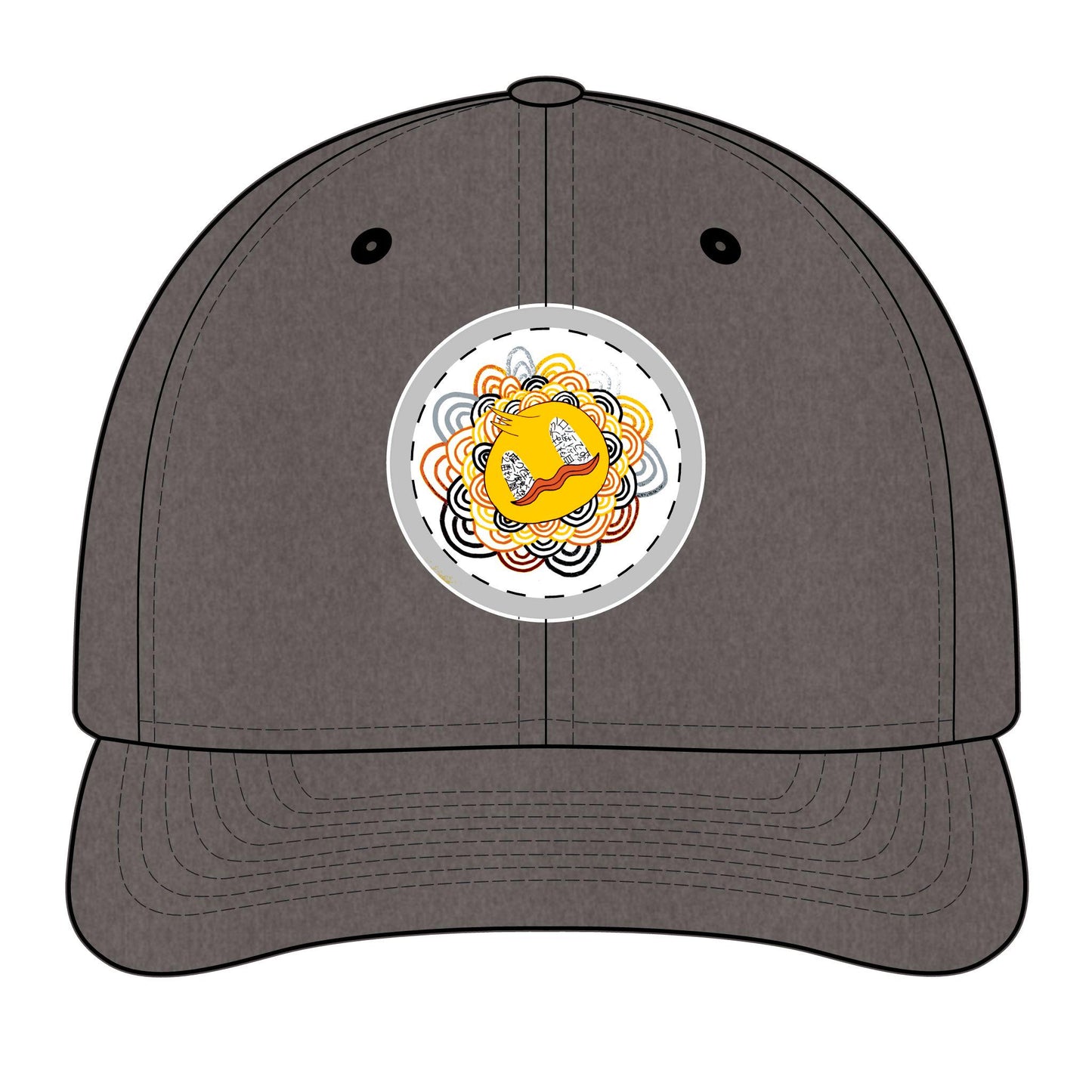 TheOddDuckBar Mascot Embroidered Trucker Cap | Mandala Logo Snapback Hat