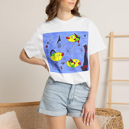 Joan Miró-inspired Ducks Artwork T-shirt | Abstract Surrealist Duck Design