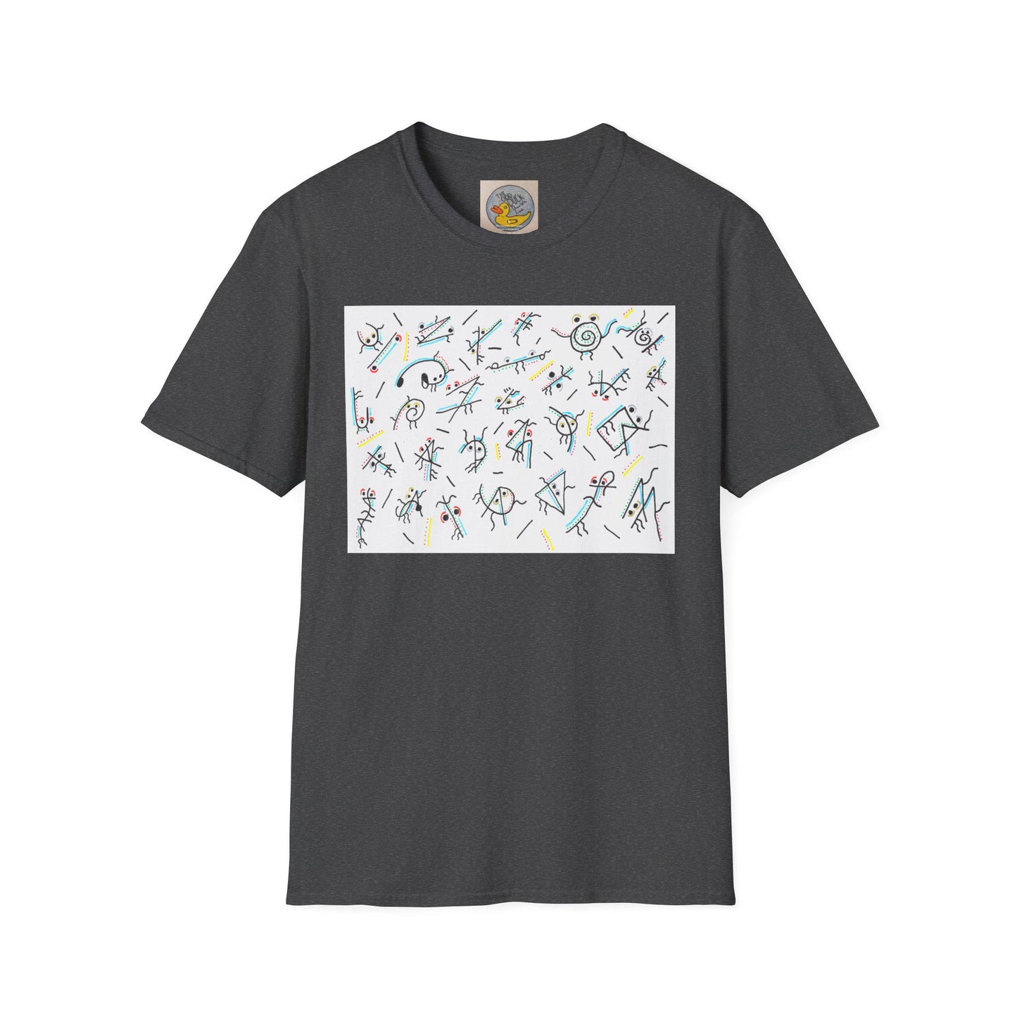 Figurative People Art T-Shirt | UK Hand Drawn Mental Health Tee | TheOddDuckBar