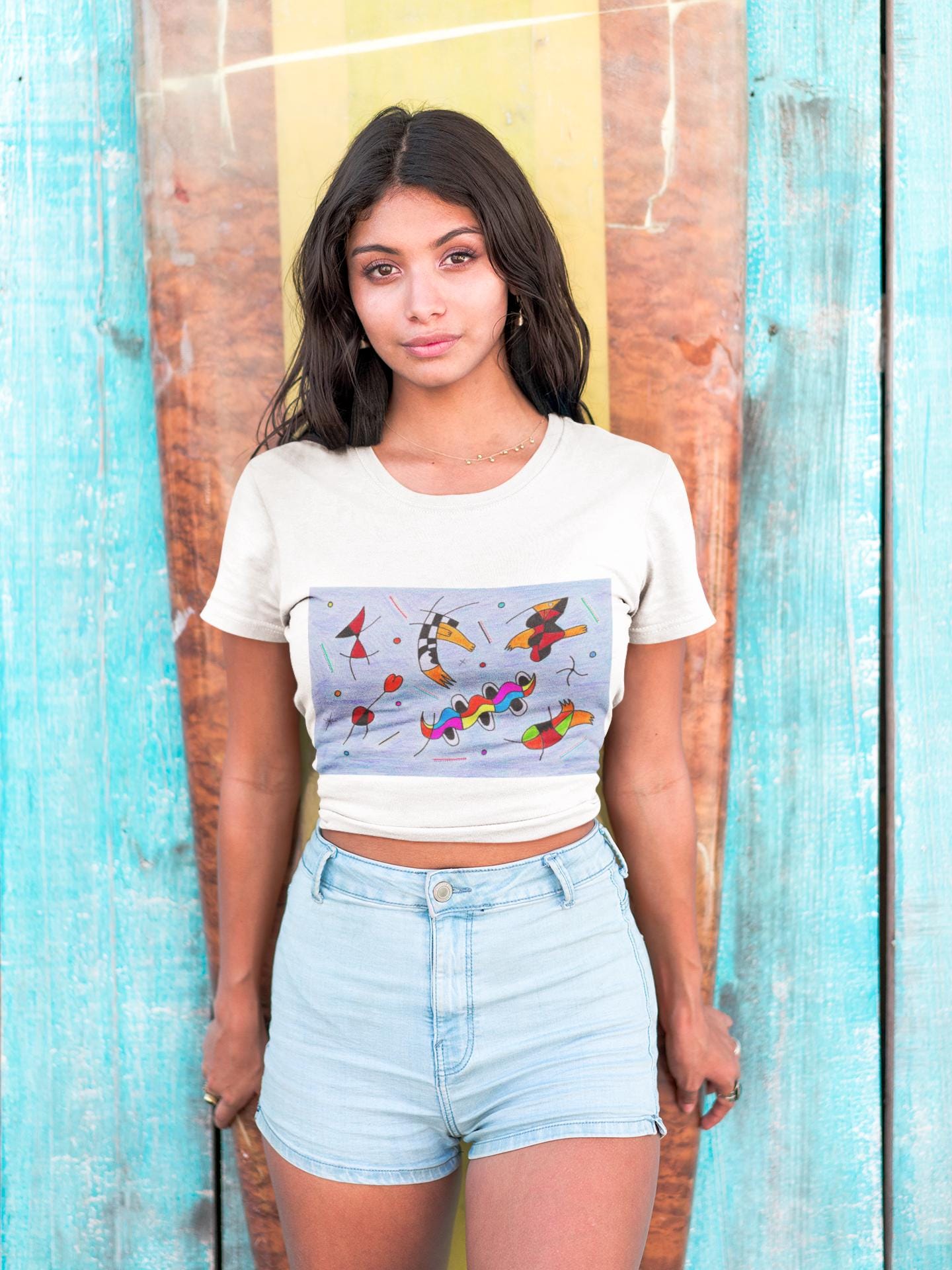 Joan Miró Inspired Abstract Ducks T-Shirt | Colorful Surreal Figurative Design