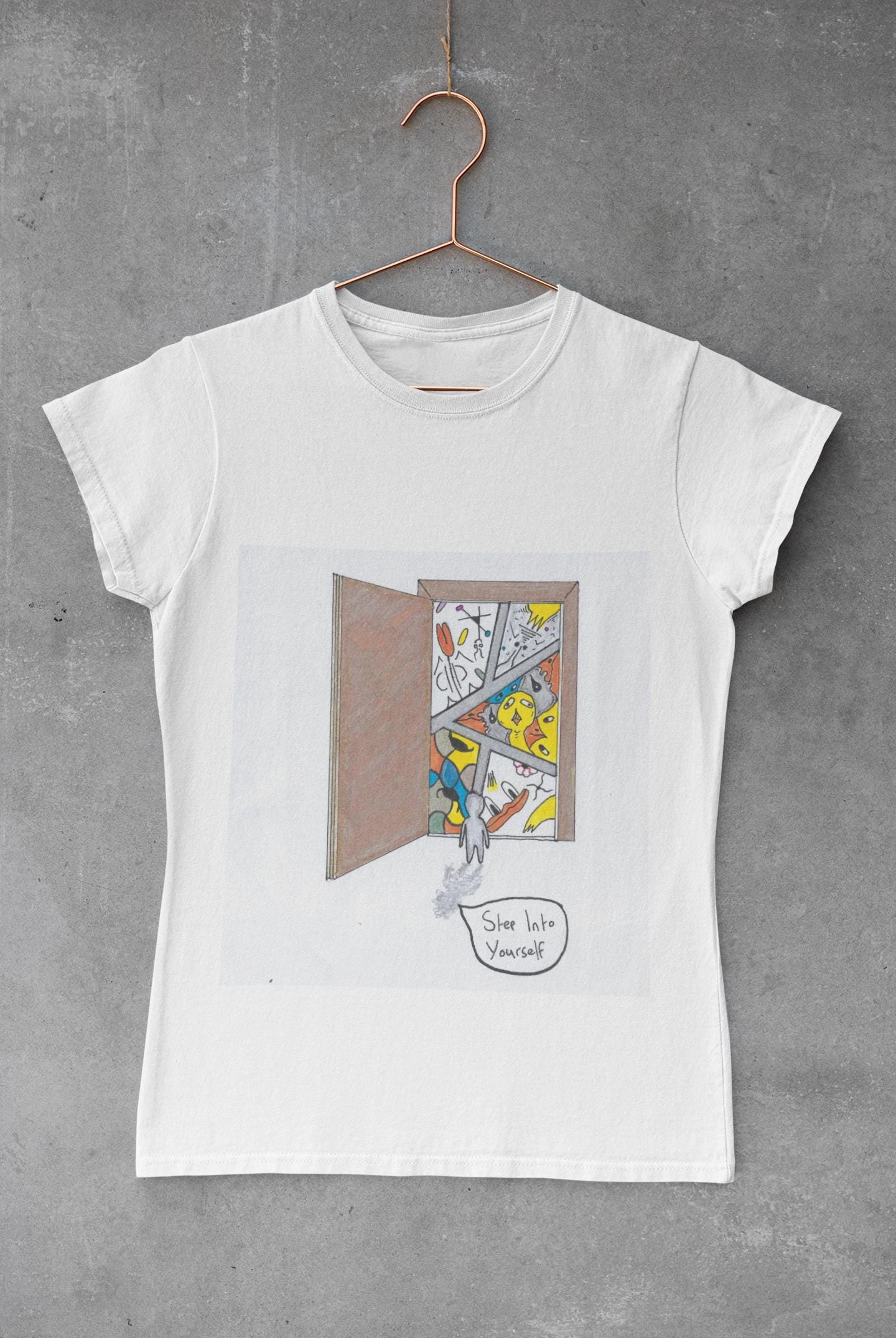 Step Into Yourself | Motivational T-shirt | Shadow Work | Hand Drawn | U.K. Artist