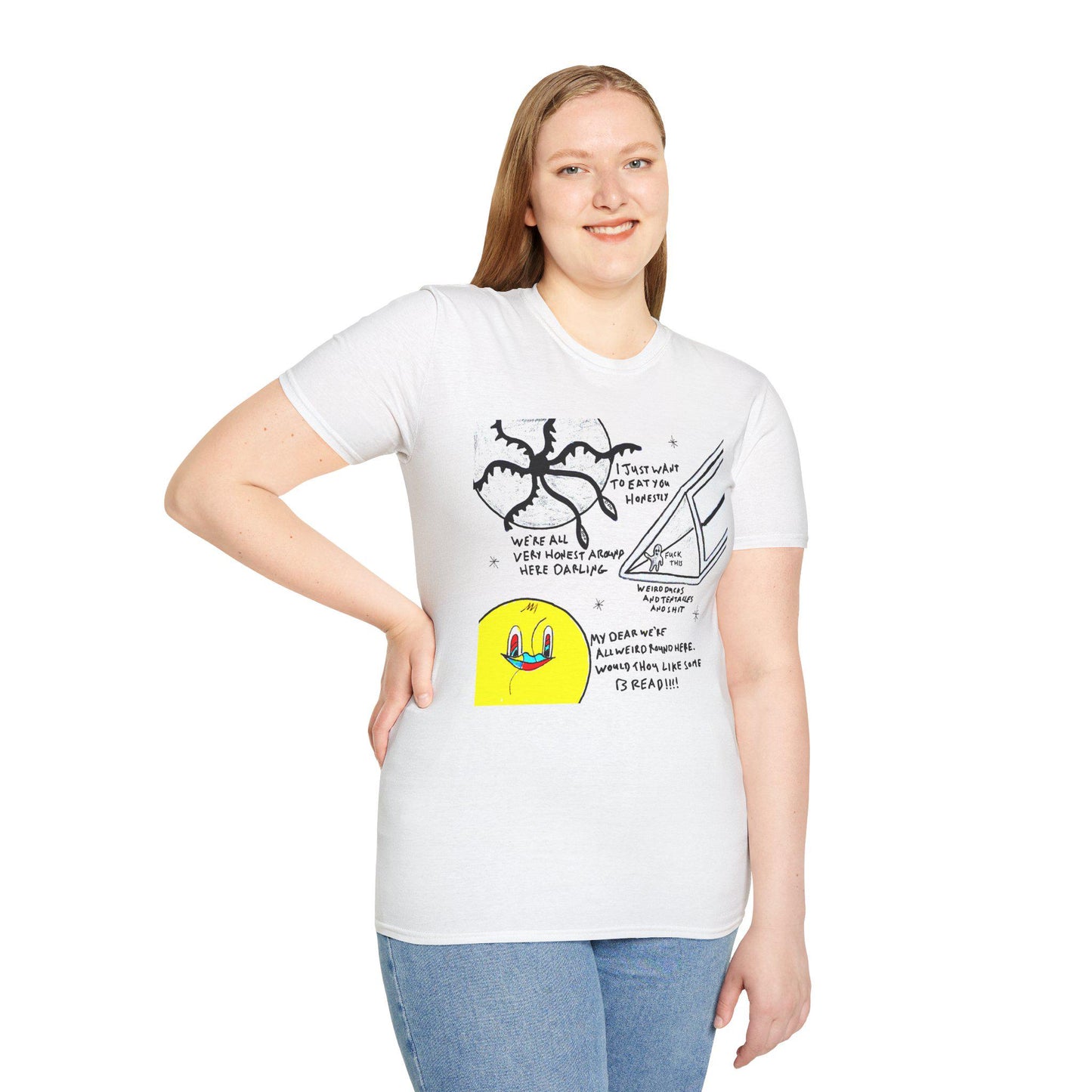 Abstract Duck Tentacle T-Shirt | Hand Drawn Art Print, Minimalist Graphic Tee