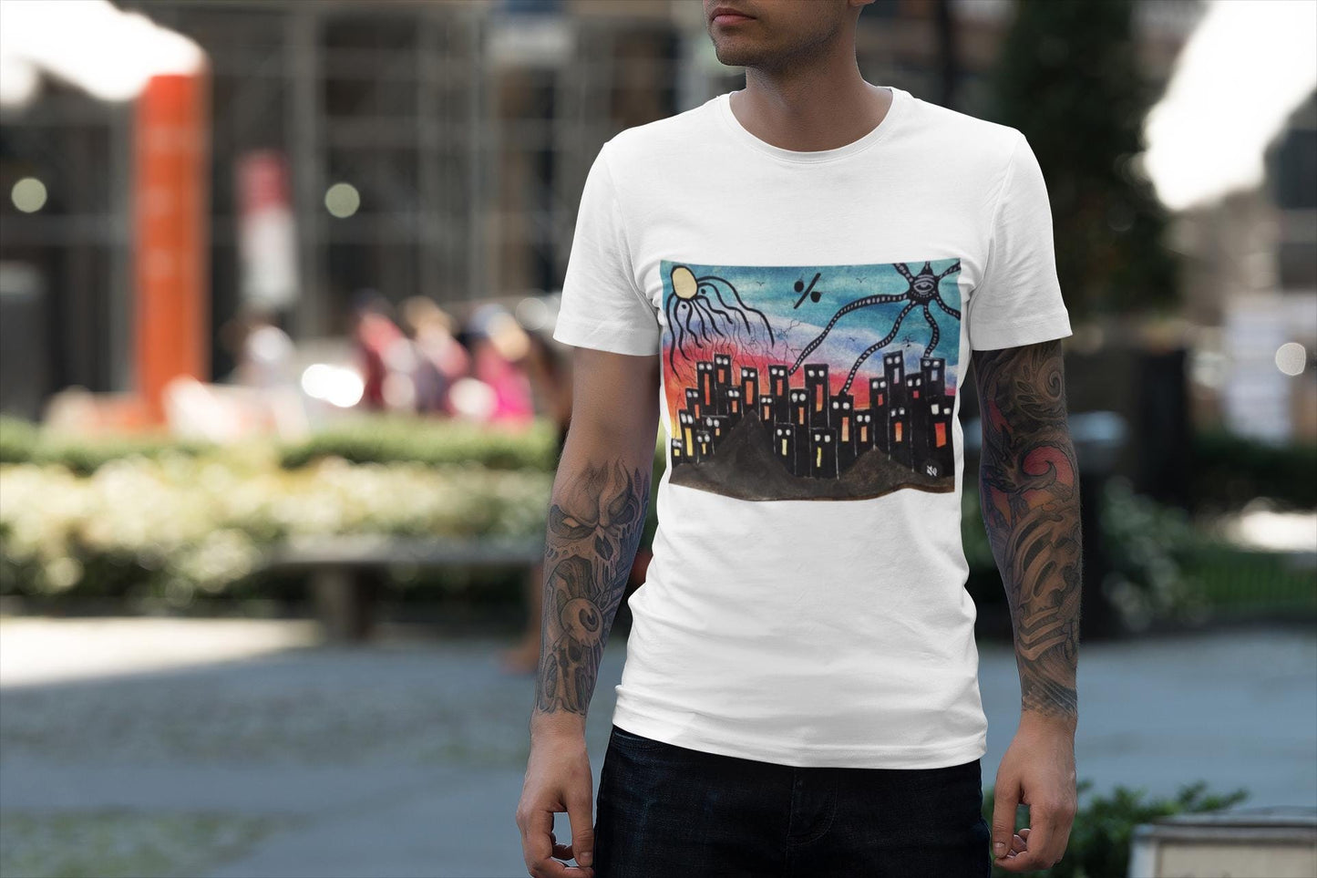 Lovecraftian Tentacles Watercolor T-Shirt | Cosmic Horror Abstract
