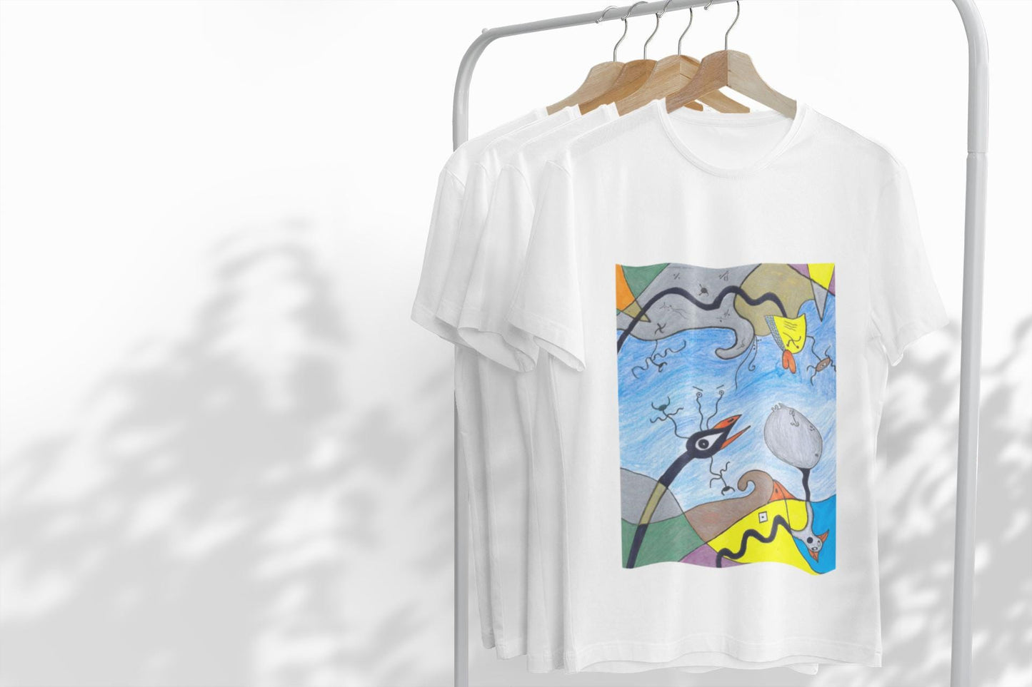 Joan Miro Birds | Abstract Surreal T-shirt | Birds and Bees | Hand Drawn | U.K. Artist
