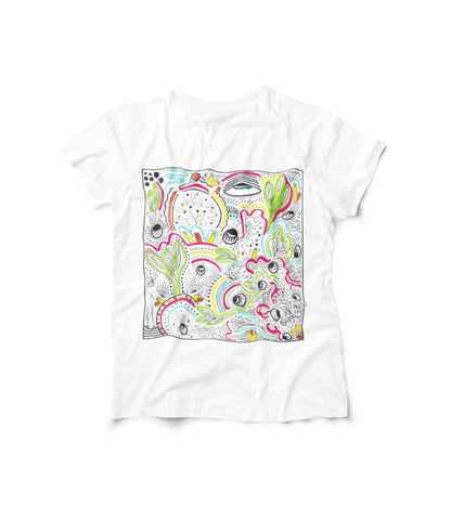 Surreal Psychedelic Mushroom Garden T-Shirt | Abstract Floral Fungi Art