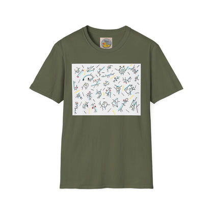 Figurative People Art T-Shirt | UK Hand Drawn Mental Health Tee | TheOddDuckBar