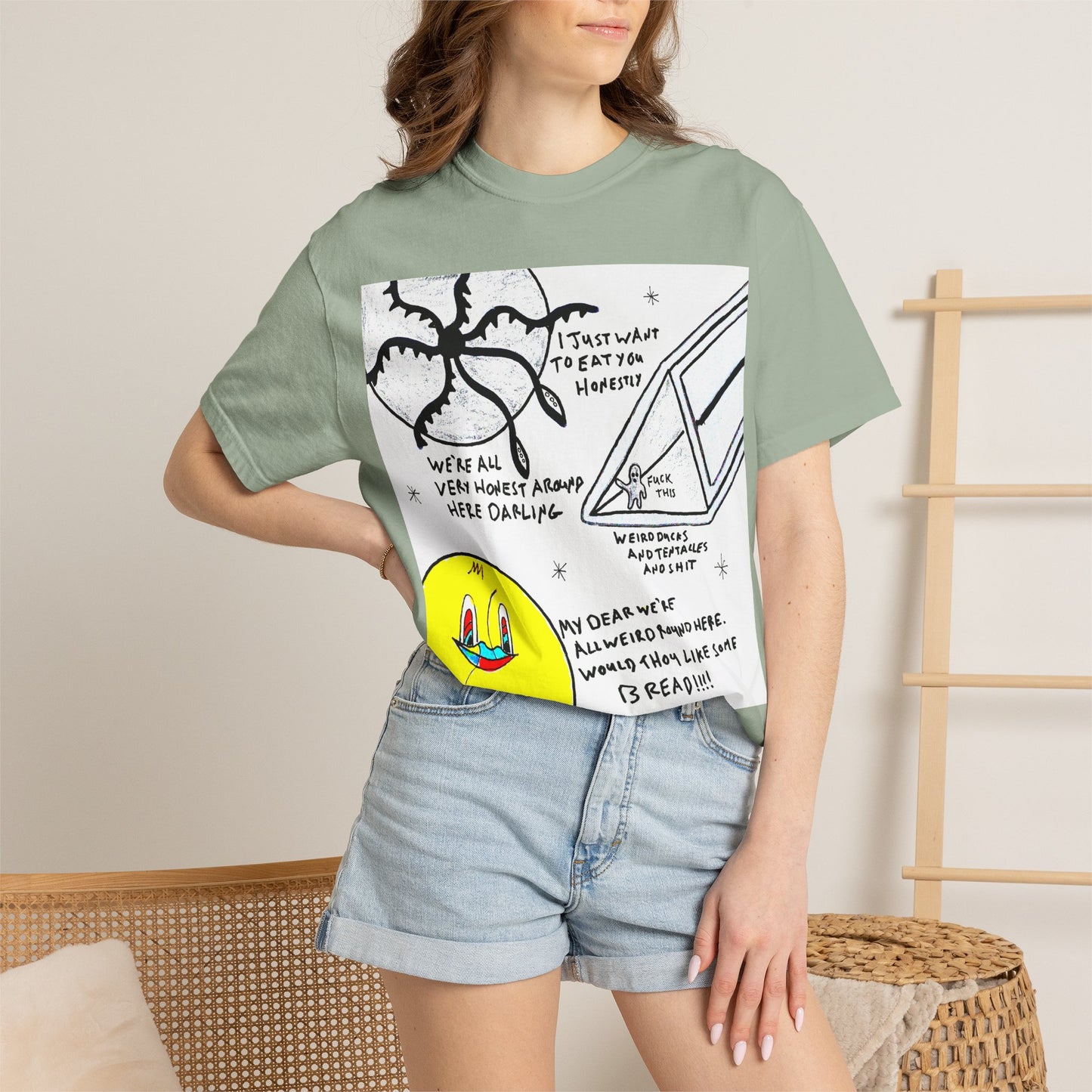 Space Duck Tentacles Portal T-Shirt | Cosmic Octopus Illustration