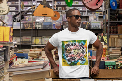 Abstract Ink Faces T-Shirt | Colorful Linework Art, Cape Town Design