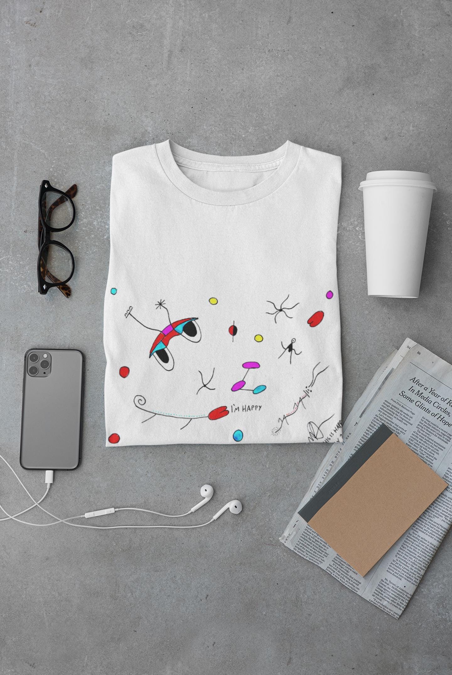 Abstract Duck Art Tee | Hand Drawn Surrealist Print, UK Artist