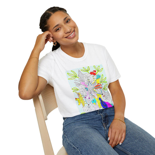 Abstract Zoo Animals T-Shirt | Hand Drawn Childrens Art Tee