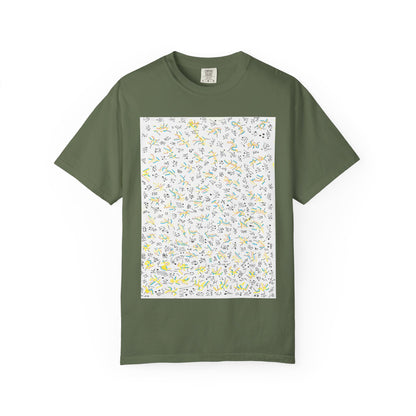 Scribble Art T-shirt | Abstract Doodle Graphic, Hand-Drawn Line Design