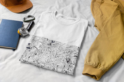 Art Is Therapy Scribbles bipolar abstract linework surreal T-Shirt | U.K Artist Hand Drawn