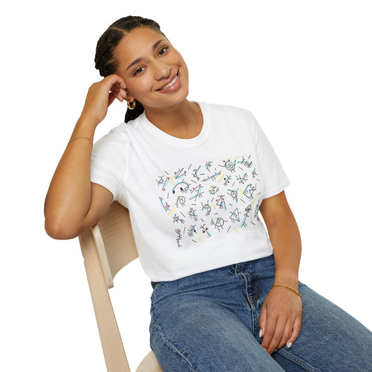 Figurative People Art T-Shirt | UK Hand Drawn Mental Health Tee | TheOddDuckBar