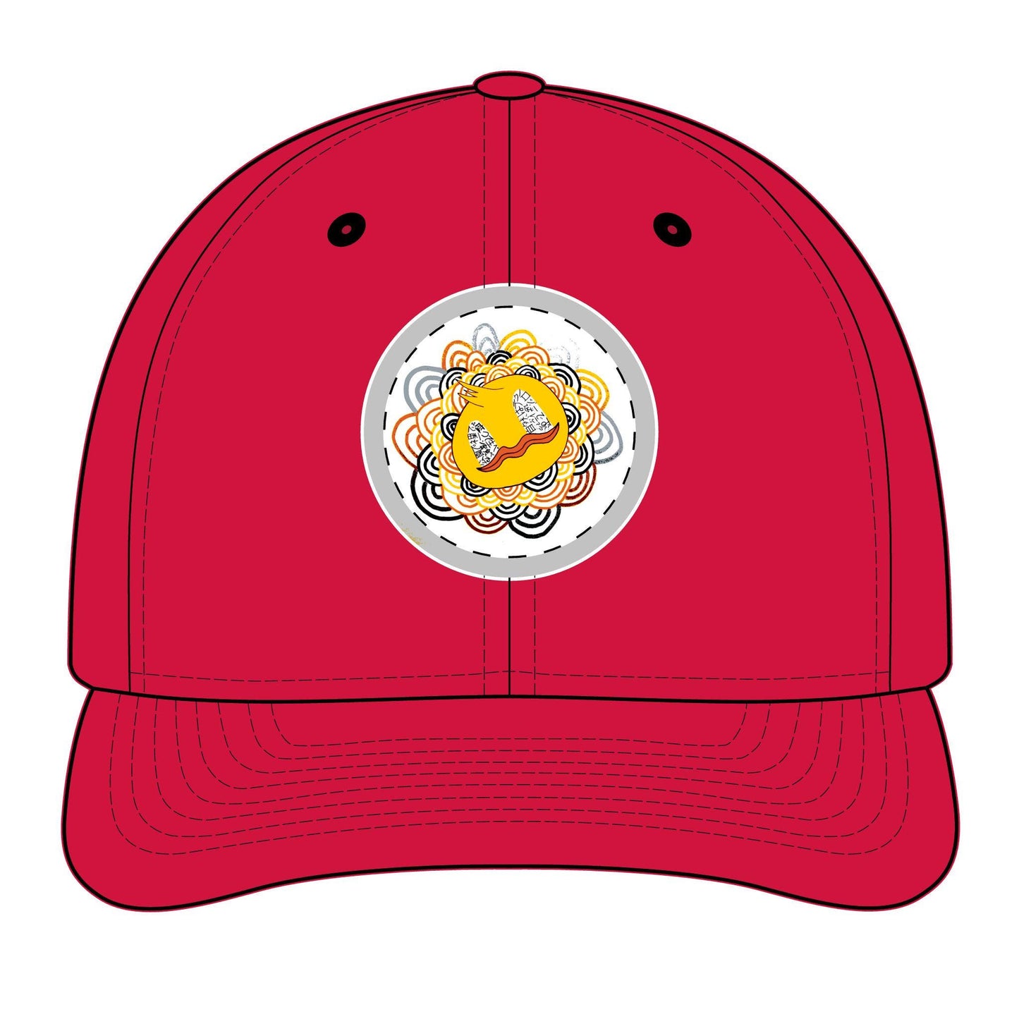 TheOddDuckBar Mascot Embroidered Trucker Cap | Mandala Logo Snapback Hat