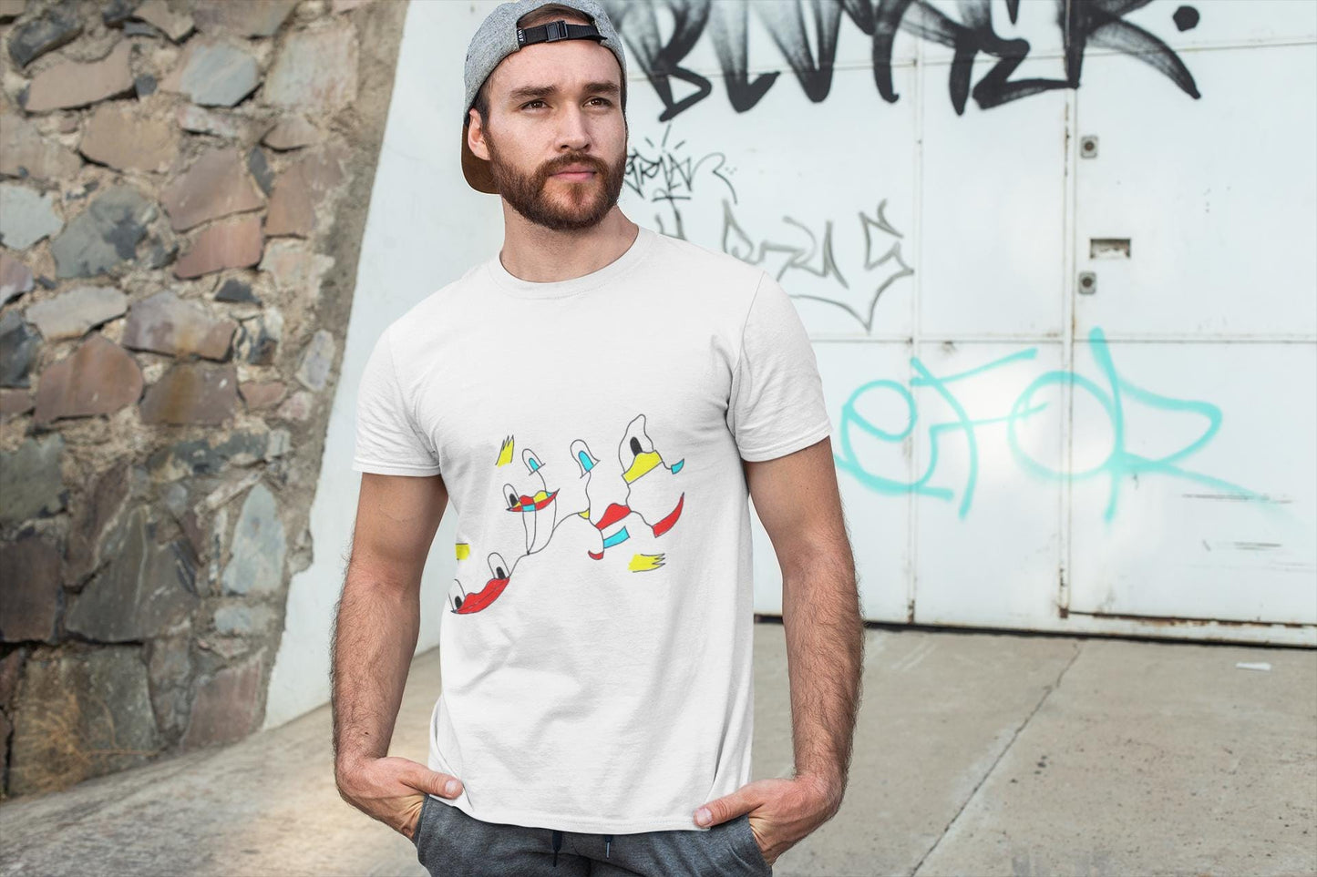 Abstract Duck T-Shirt | Joan Miro Style Hand Drawn Graphic Tee