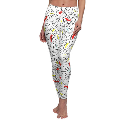 Women's Abstract Doodle Constellation Leggings | Hand Drawn Yoga Wear, 90s Style