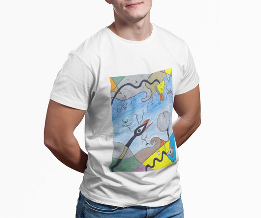 Joan Miro Birds | Abstract Surreal T-shirt | Birds and Bees | Hand Drawn | U.K. Artist