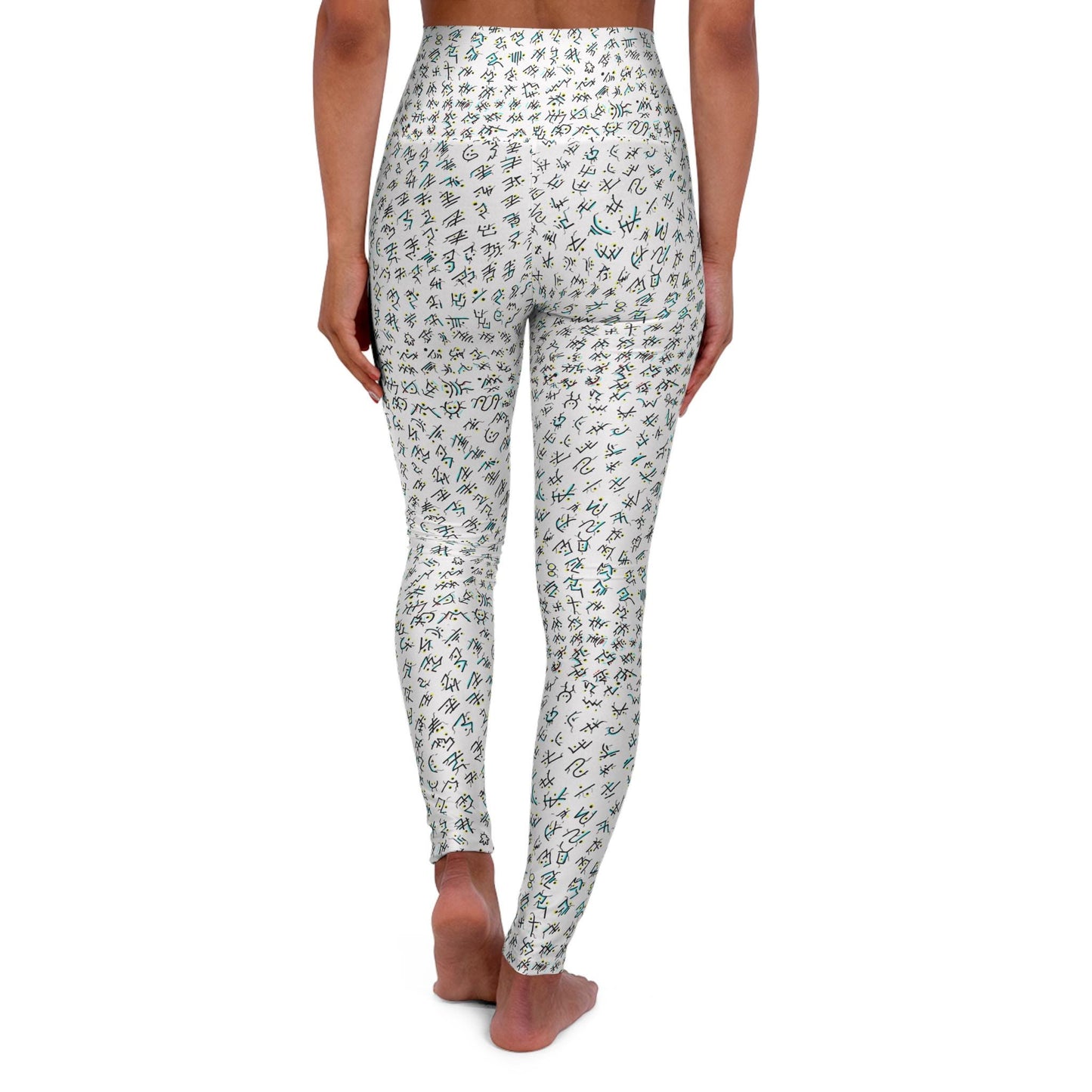OddDuckBar Yoga Leggings Hand Drawn Pattern High Waisted Yoga | All-Over Print