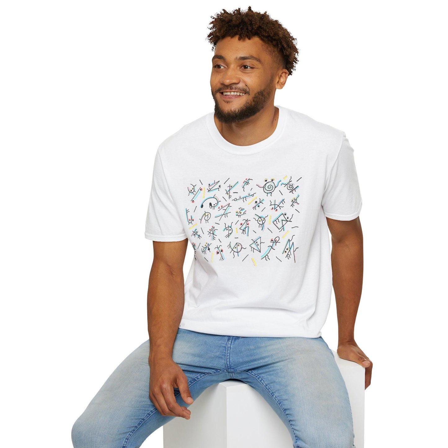 Figurative People Art T-Shirt | UK Hand Drawn Mental Health Tee | TheOddDuckBar