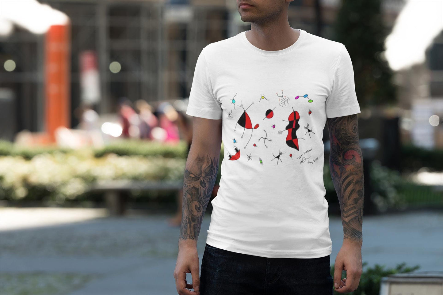 Joan Miró Inspired Alien T-Shirt | Minimalist Abstract Hand Drawn Tee