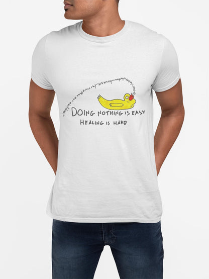 Doing nothing is easy, healing is hard | Mental Health Awareness | Harry Potter Quote | Abstract Duck Drawing | U.k. Artist