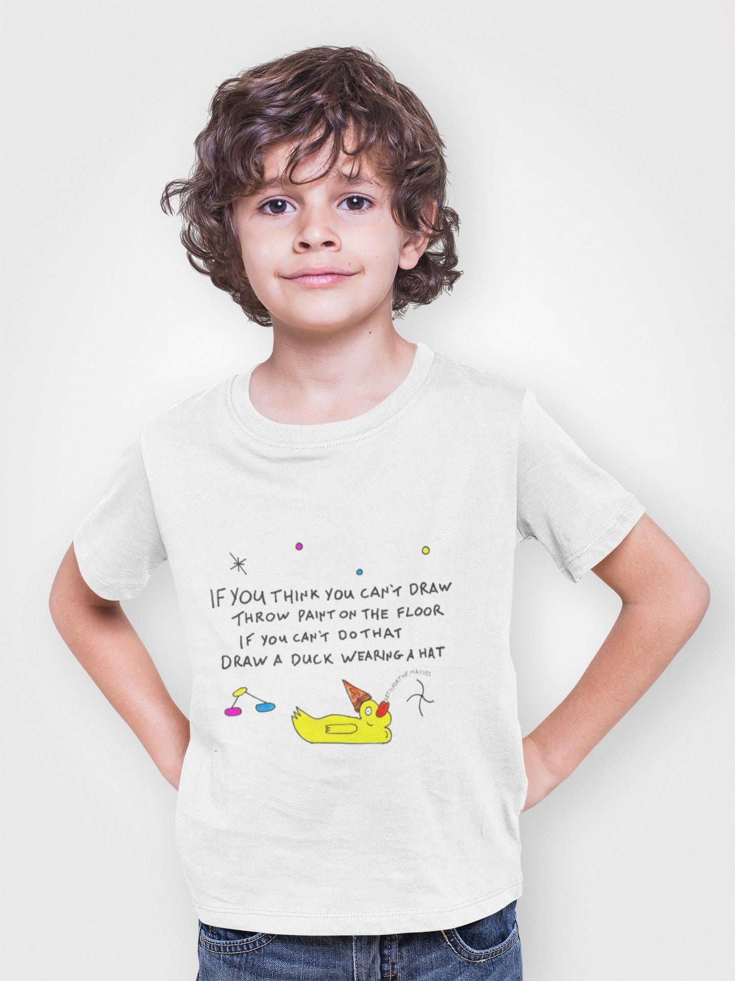 If you think you can't draw | Be Creative | TheOddDuckBar | Hand Drawn Tee Slogan