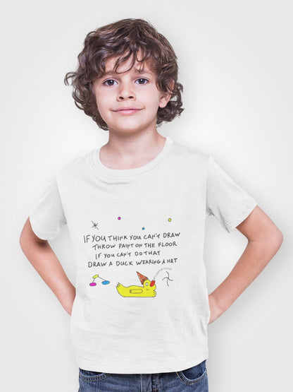 If you think you can't draw | Be Creative | TheOddDuckBar | Hand Drawn Tee Slogan