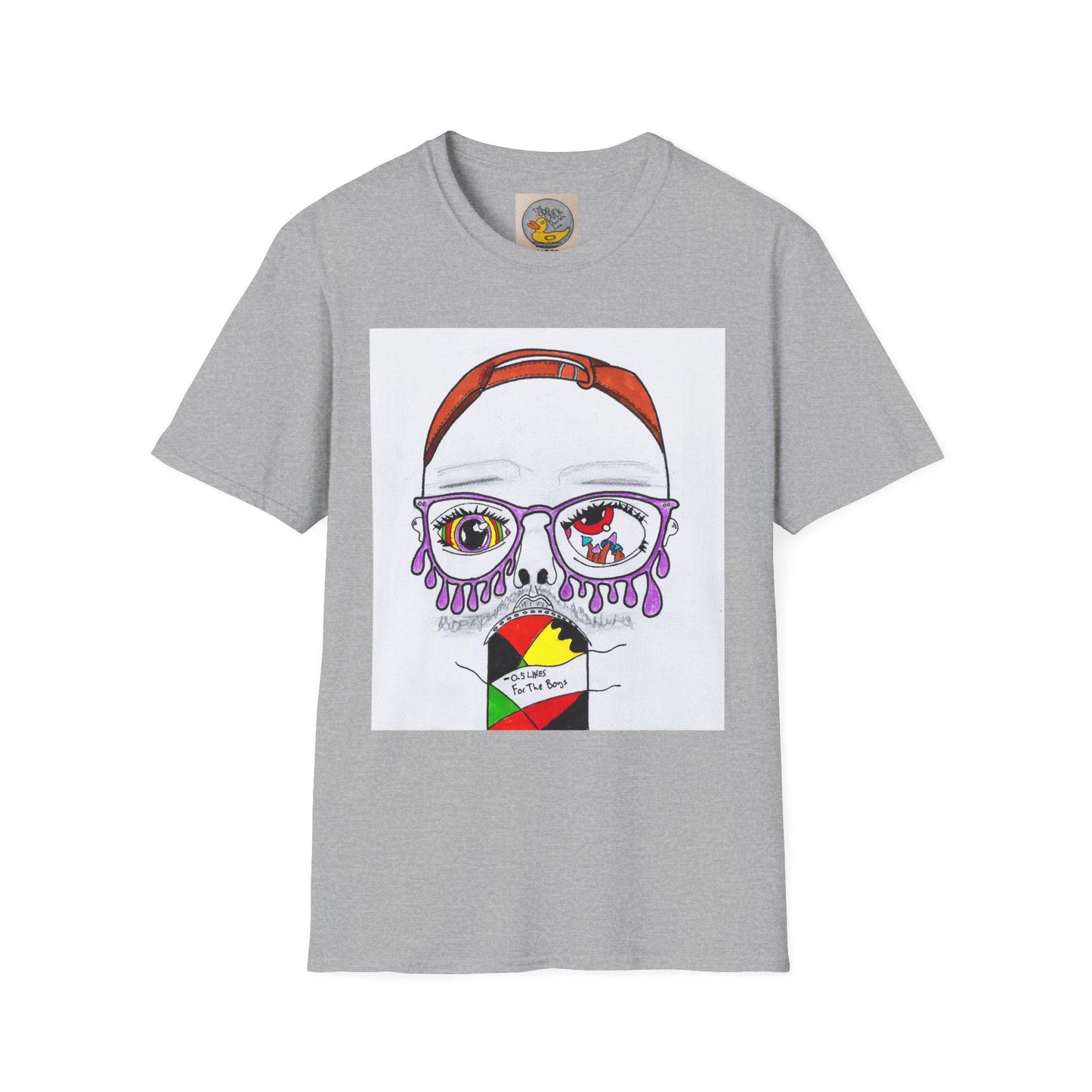 Trippy Psychedelic Abstract Josh Portrait T-Shirt | Purple Eyes, Glasses