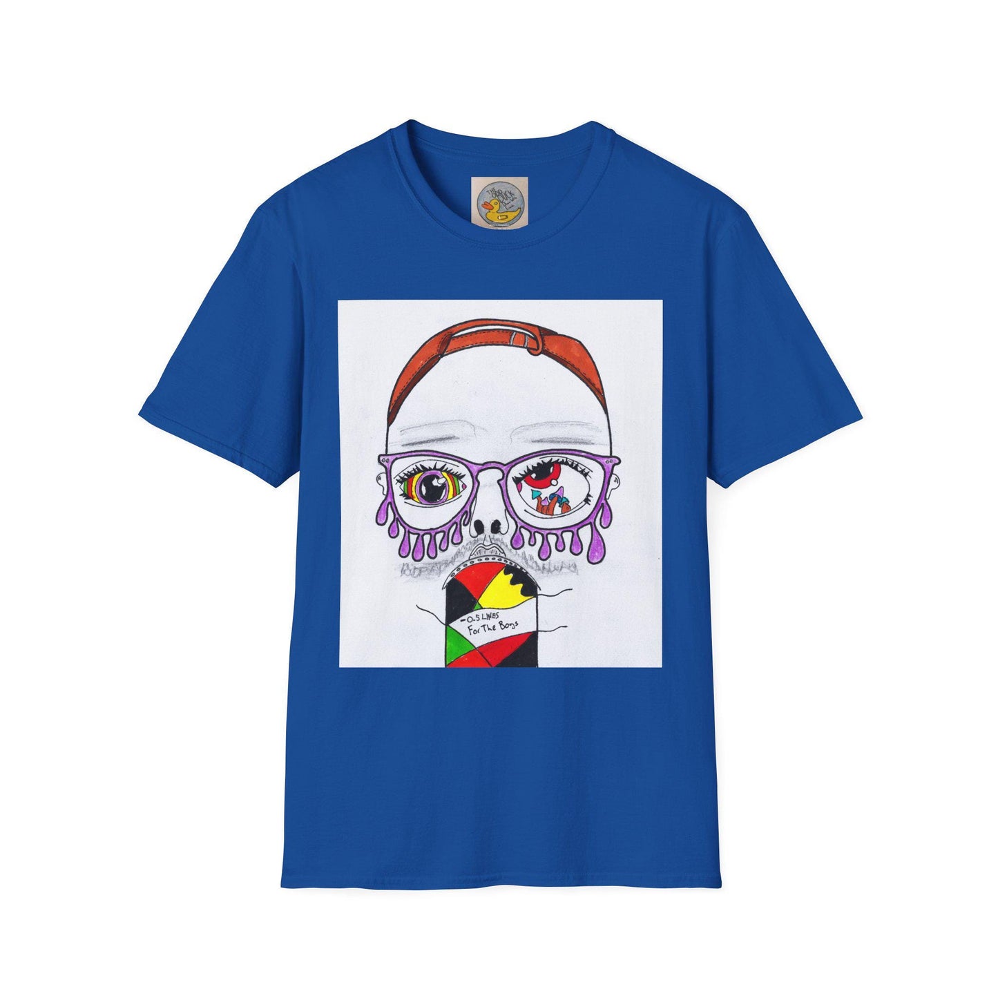 Trippy Psychedelic Abstract Josh Portrait T-Shirt | Purple Eyes, Glasses