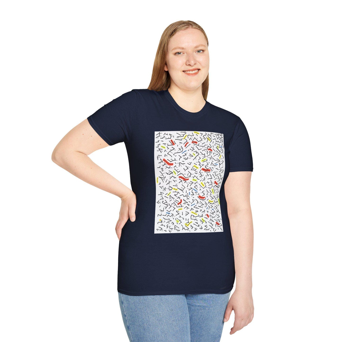 Abstract Scribble Art T-Shirt | Hand Drawn Line Art Print, UK Artist Tee