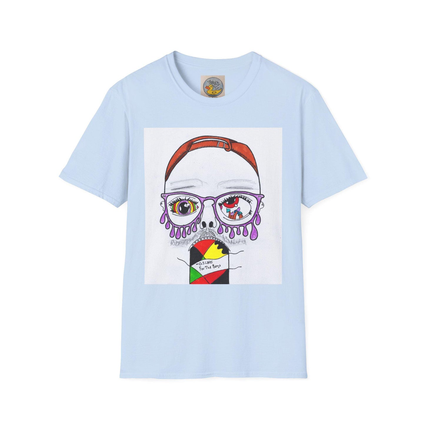 Trippy Psychedelic Abstract Josh Portrait T-Shirt | Purple Eyes, Glasses