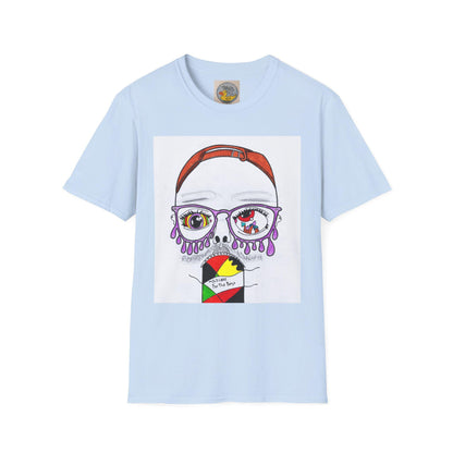 Trippy Psychedelic Abstract Josh Portrait T-Shirt | Purple Eyes, Glasses
