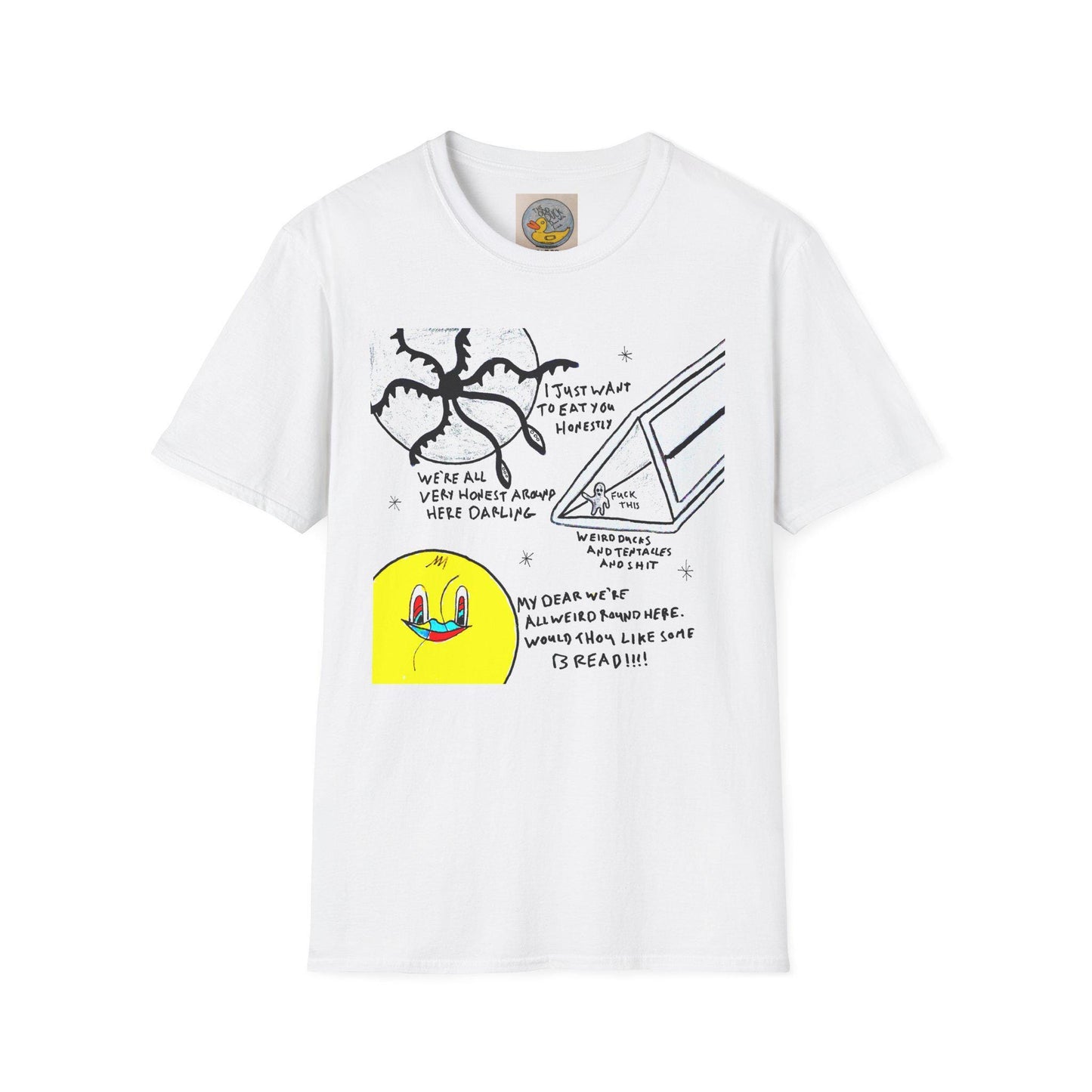Abstract Duck Tentacle T-Shirt | Hand Drawn Art Print, Minimalist Graphic Tee