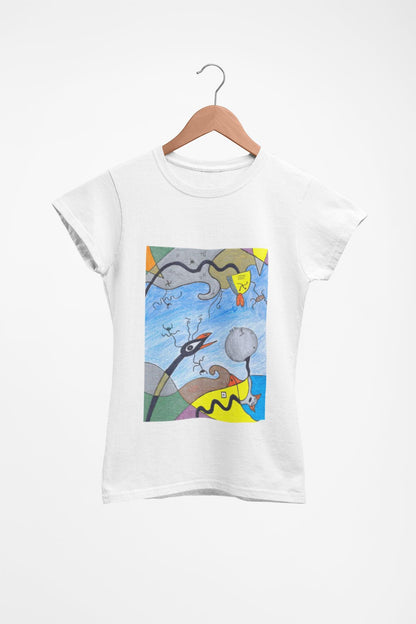 Joan Miro Birds | Abstract Surreal T-shirt | Birds and Bees | Hand Drawn | U.K. Artist