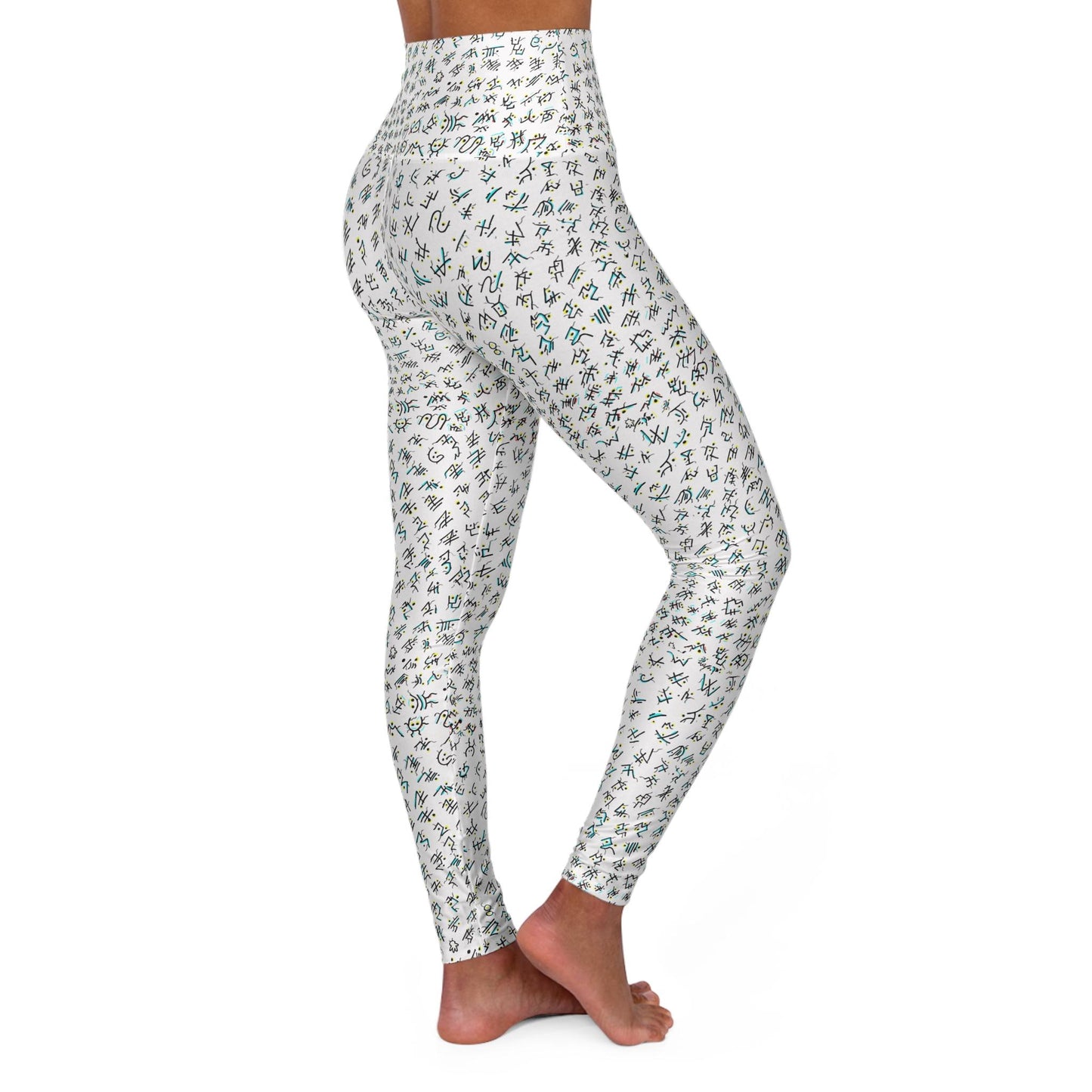 OddDuckBar Yoga Leggings Hand Drawn Pattern High Waisted Yoga | All-Over Print