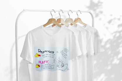 Bipolar Disorder Manic Depressed Tee | Ducks humour| Hand Made | U.K. Artist | Made in Cape Town