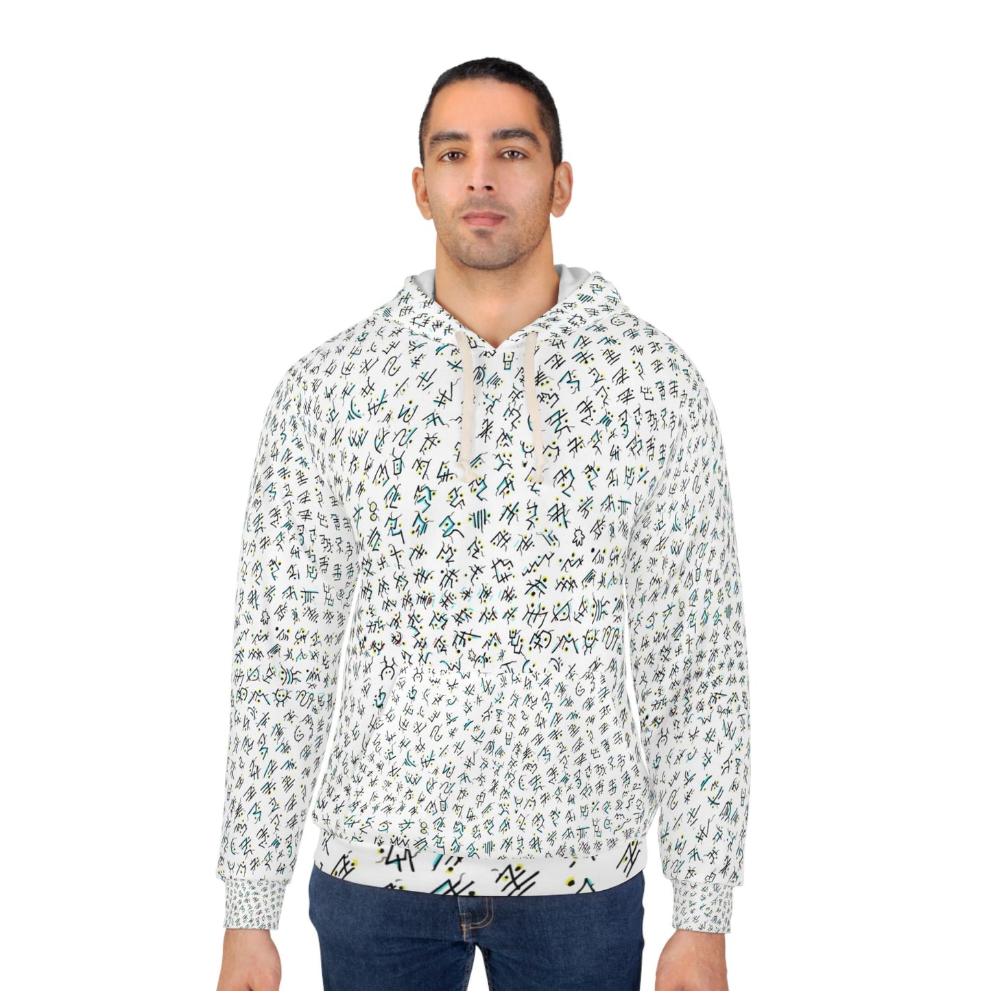 OddDuckBar Constellation Hand Drawn Pattern Hoodie | Succulent Plant All-Over Print Pullover